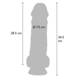 GET REAL - PENE REALISTA DE LUJO CON TESTÍCULOS EXTRA GRUESO DE 34,5 CM