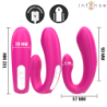 INTENSE - JANET - ESTIMULADOR Y VIBRADOR DOBLE EN FORMA DE U CON CONTROL REMOTO, COLOR ROSA