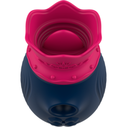 ESTIMULADOR DE CLÍTORIS INTENSO CON 10 MODOS DE SUCCIÓN Y LAMIDAS - AZUL