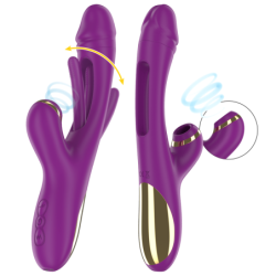 INTENSE - VIBRADOR MULTIFUNCIÓN RECARGABLE ATENEO CON 7 VIBRACIONES, LENGUA OSCILANTE Y SUCCIÓN PÚRPURA