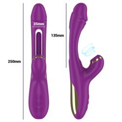 INTENSE - VIBRADOR MULTIFUNCIÓN RECARGABLE ATENEO CON 7 VIBRACIONES, LENGUA OSCILANTE Y SUCCIÓN PÚRPURA