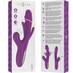 INTENSE - VIBRADOR MULTIFUNCIÓN RECARGABLE ATENEO CON 7 VIBRACIONES, LENGUA OSCILANTE Y SUCCIÓN PÚRPURA