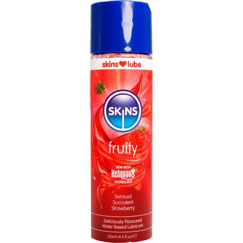 SKINS - LUBRICANTE A BASE DE AGUA CON SABOR A FRESA 130 ML