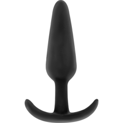 NEGRO Y PLATA - TAPÓN ANAL DE SILICONA HANSEL CON ASA PEQUEÑA