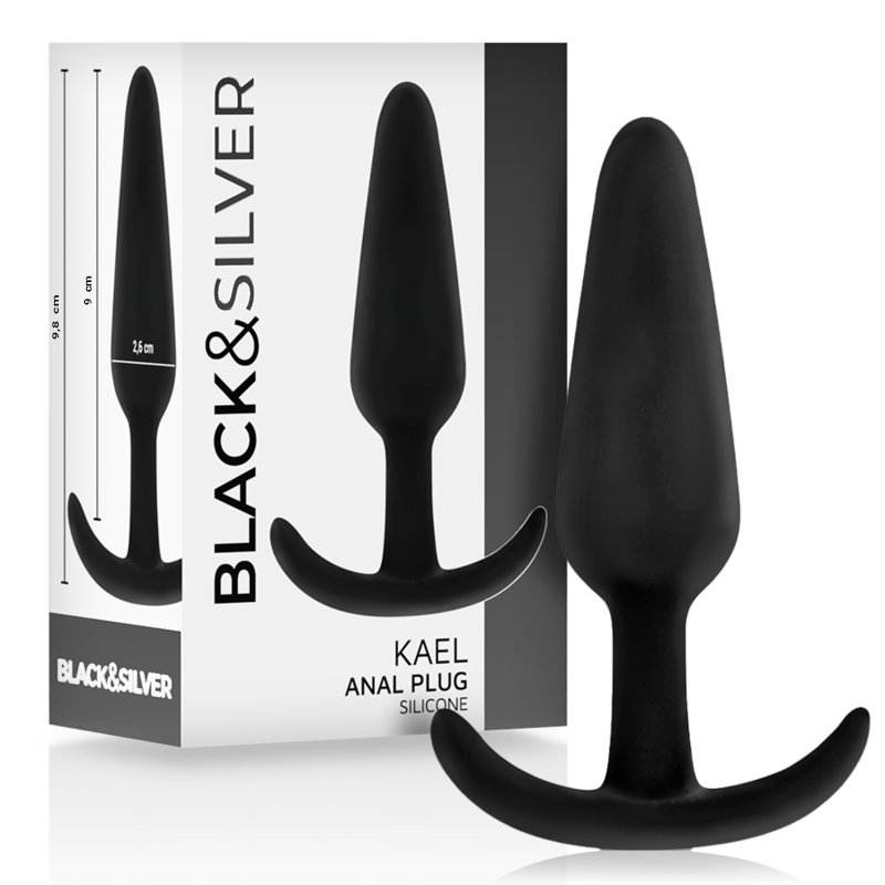 BLACK&SILVER - TAPÓN ANAL DE SILICONA KAEL CON MANGO MEDIANO