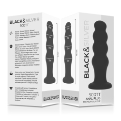 NEGRO Y PLATA - TAPÓN ANAL DE SILICONA PREMIUM SCOTT NEGRO