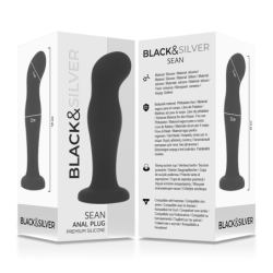 BLACK&SILVER - Tapón anal de silicona premium Sean Tap de silicona negra