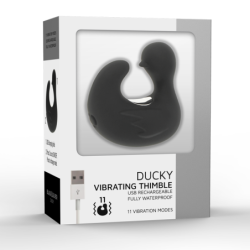 BLACK&SILVER - DUCKYMANIA DEDAL RECARGABLE DE SILICONA PARA ESTIMULAR PATO