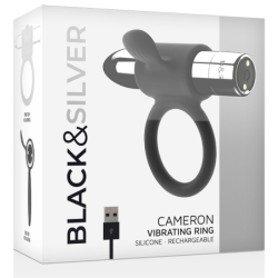 BLACK&SILVER - ANILLO RECARGABLE CAMERON DE PLATA