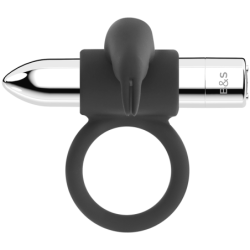 BLACK&SILVER - ANILLO RECARGABLE BURTON CON 10 MODOS DE VIBRACIÓN
