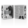 BLACK&SILVER - ANILLO VIBRADOR DE SILICONA RECARGABLE CON 3 MOTORES, COLOR NEGRO