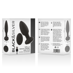 BLACK&SILVER - WELLS PLUG ROTADOR ANAL DE SILICONA CON CONTROL REMOTO