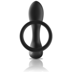BLACK&SILVER - MASAJEADOR ANAL RECARGABLE DE SILICONA NEGRA CON CONTROL REMOTO