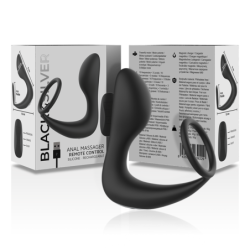 BLACK&SILVER - MASAJEADOR ANAL RECARGABLE DE SILICONA NEGRA CON CONTROL REMOTO