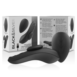 BLACK&SILVER - BRAGUITA VIBRADORA DE SILICONA RECARGABLE PRESTON NEGRA