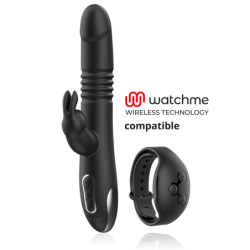 BLACK&SILVER - VIBRADOR KENJI UP & DOWN CONEJO + CONTROL REMOTO WATCHME