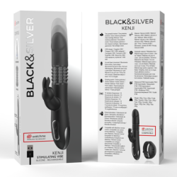 BLACK&SILVER - VIBRADOR KENJI UP & DOWN CONEJO + CONTROL REMOTO WATCHME