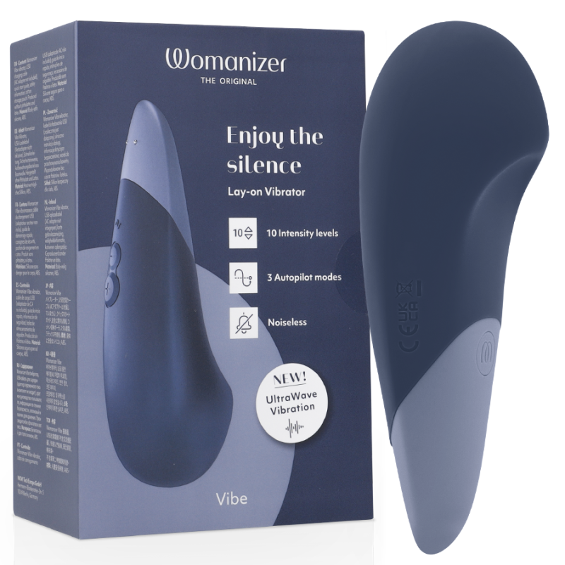 WOMANIZER - VIBRADOR SILENCIOSO VIBE LAY-ON AZUL OSCURO