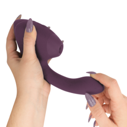 WOMANIZER - DUO NEXT ESTIMULADOR DOBLE DE CLITORAL Y PUNTO G MORADO OSCURO