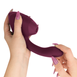 WOMANIZER - DUO NEXT ESTIMULADOR DOBLE DE CLITORAL Y PUNTO G ROSA OSCURO