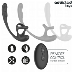 JUGUETES PARA ADICTOS - TAPÓN ANAL CON VIBRACIÓN Y ONDULACIÓN DE 360º Y ESTIMULADOR DE TESTÍCULOS