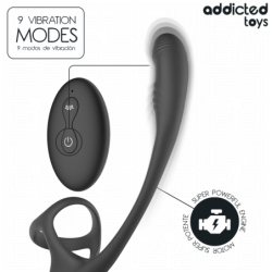 JUGUETES PARA ADICTOS - TAPÓN ANAL CON VIBRACIÓN Y ONDULACIÓN DE 360º Y ESTIMULADOR DE TESTÍCULOS