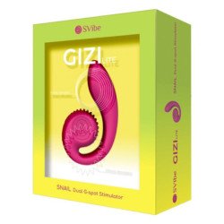 SNAIL VIBE - GIZI LITE VIBRADOR ROSA DOBLE PARA PUNTO G Y CLÍTORIS