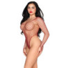 LEG AVENUE - 89377 BODY DE MALLA INDUSTRIAL DE CORTE ALTO ROJO - TALLA ÚNICA