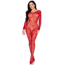 LEG AVENUE - 89366 BODY DE LENCERÍA DE ENCAJE ROJO - TALLA ÚNICA