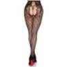 LEG AVENUE - 1966 MEDIAS DE RED CON BRAGUITA SIN ENTREPIERNA NEGRAS - TALLA ÚNICA