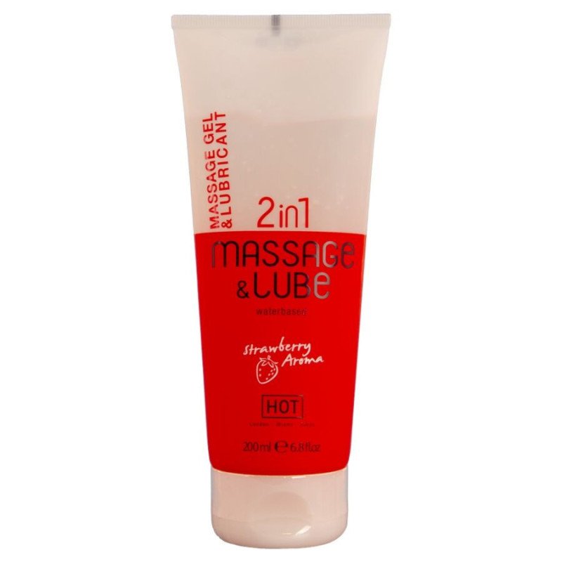 CALIENTE - GEL DE MASAJE Y DESLIZAMIENTO 2 EN 1 FRESA 200 ML