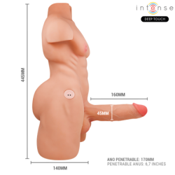 CONTACTO PROFUNDO E INTENSO - TORSO DE MARTY CON ANO Y DILDO REALISTA CON EMPUJE Y VIBRACIÓN, CONTROL REMOTO, 6,2 KG