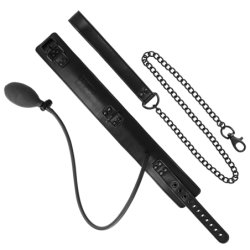 FETISH SUBMISSIVE BONDAGE - COLLAR DE ESTRANGULACIÓN INFLABLE CON CADENA
