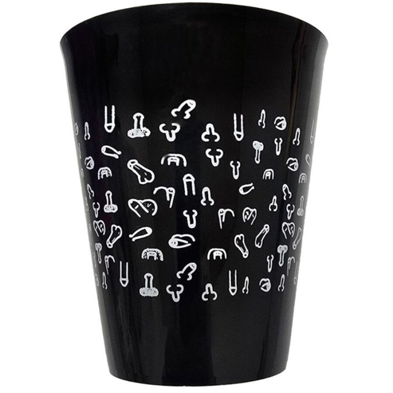 DIABLO PICANTE - COPA NEGRA 500 ML CON PENES BLANCOS