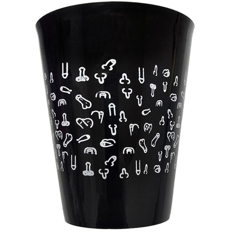 DIABLO PICANTE - COPA NEGRA 500 ML CON PENES BLANCOS