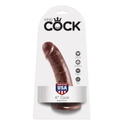 KING COCK - 6" PENE MARRÓN 15.2 CM