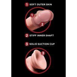 KING COCK - MÁS DILDO 3D CON BOLAS OSCILANTES DE 12,7 CM