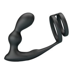 MR PLAY - ANILLO PARA PENE CON PLUG ANAL CON VIBRACIÓN CONTROL REMOTO