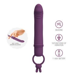 PRETTY LOVE - VIBRADOR CORA CON FORMA DE PENE Y ANILLO DE RESISTENCIA