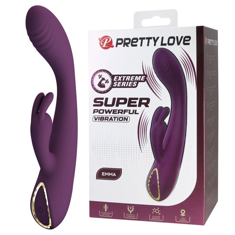 PRETTY LOVE - EMMA RABBIT VIBRADOR MORADO CON ESTIMULADOR