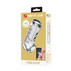 PRETTY LOVE - FUNDA PARA PENE TEXTURIZADA TRANSPARENTE