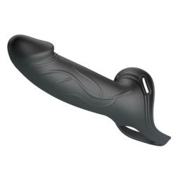 PRETTY LOVE - LANDON BLACK VIBRATING STRAP-ON