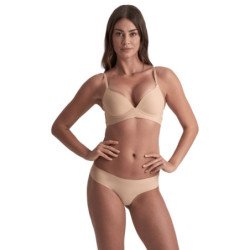 BYE-BRA - TANGA INVISIBLE, PAQUETE DE 2, BEIGE Y NEGRO, TALLA M