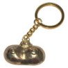 DIABLO PICANTE - LLAVERO DE METAL DORADO CON PECHOS