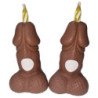 DIABLO PICANTE - VELAS DE CUMPLEAÑOS CON FORMA DE PENE, TONO OSCURO, 2 UNIDADES