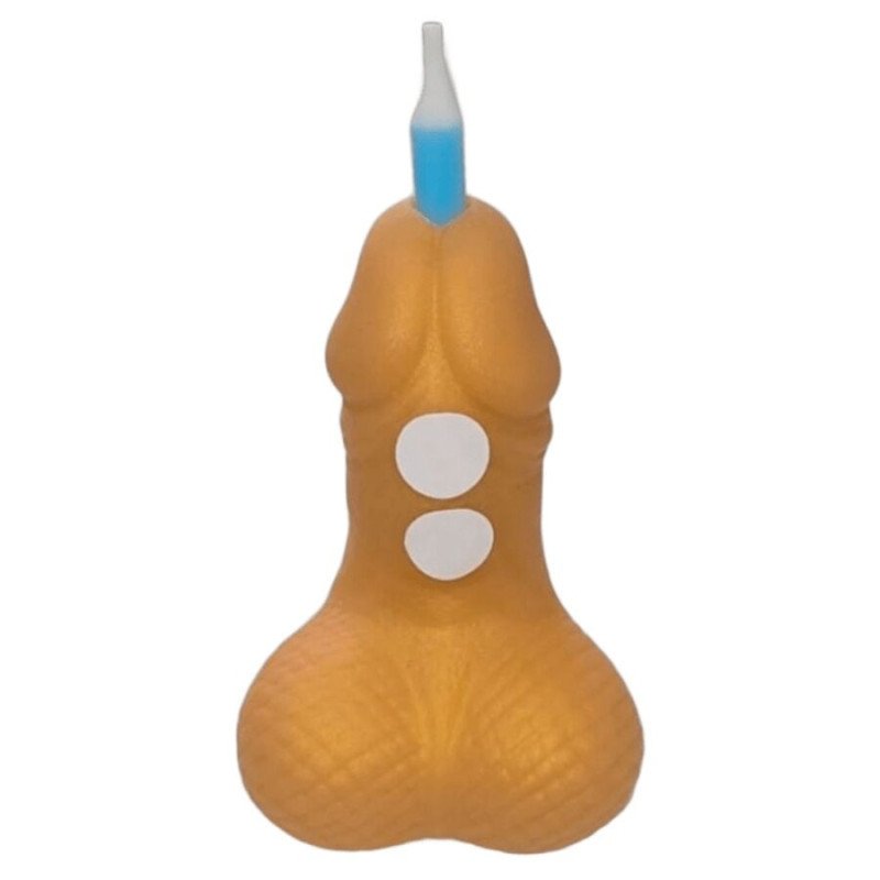 DIABLO PICANTE - VELA DORADA CON FORMA DE NÚMERO DE CUMPLEAÑOS EN FORMA DE PENE