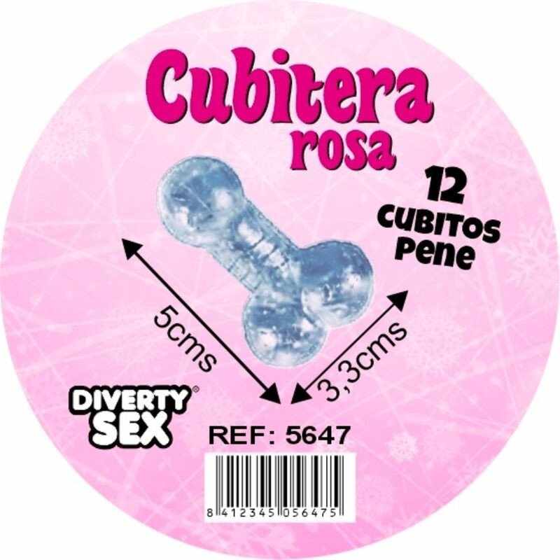 DIABLO PICANTE - 12 PENES DE SILICONA DURA PARA CUBETA DE HIELO COLGANTE ROSA