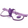 FANTASÍA PARA ELLA - ARNÉS DE MARIPOSA, VIBRADOR RECARGABLE Y CON CONTROL REMOTO, COLOR MORADO