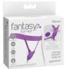 FANTASÍA PARA ELLA - ARNÉS DE MARIPOSA, VIBRADOR RECARGABLE Y CON CONTROL REMOTO, COLOR MORADO