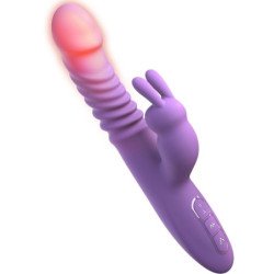 FANTASÍA PARA ELLA - ESTIMULADOR DE CLÍTORIS CON FORMA DE CONEJO, CON FUNCIÓN DE OSCILACIÓN DE CALOR Y VIBRACIÓN, COLOR VIOLETA